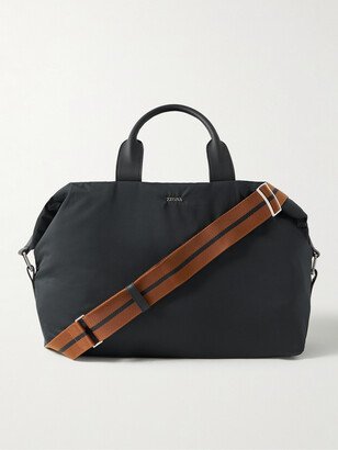 Raglan Leather-Trimmed Shell Holdall