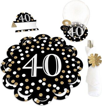Big Dot Of Happiness Adult 40th Birthday Gold Party Paper Charger & Decor Chargerific Kit 8 Ct