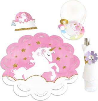 Big Dot Of Happiness Rainbow Unicorn Baby Shower & Birthday Party Paper Charger Chargerific Kit 8 Ct