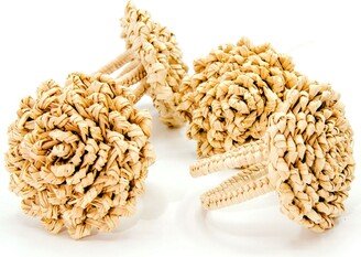 Washein Set X 4 Woven Natural Iraca Straw Flat Rose Napkin Rings