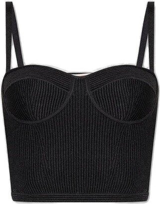 Ribbed Cropped Bustier Top