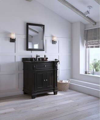 Essex 31 in. Vanity in Black Antique with Granite Vanity Top in Black