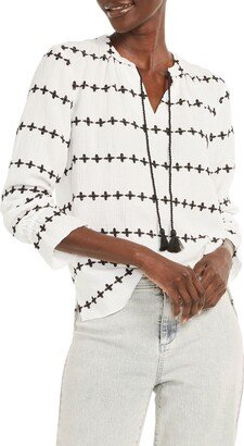 Plus One Embroidered Popover Blouse