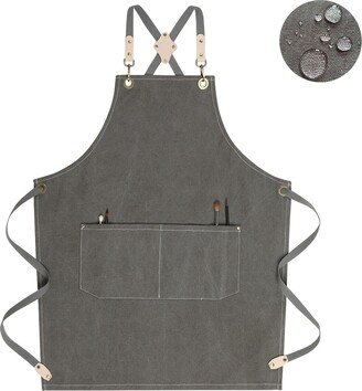 Personalized Water Resistant Full Durable Canvas Aprons With Cross Back Straps, For Restaurant, Kitchen, Cafe, Bakery Unisex Apron