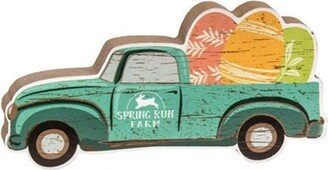 Spring Run Farm Easter Egg Truck Block - H- 3.50 in. W- 0.75 in. L- 7.00 in.