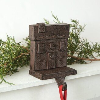 Cast Iron Gingerbread House Stocking Holder - 5''W x 3''D x 7''H