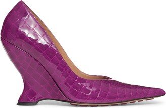 Croc Embossed Pointed Toe Pump