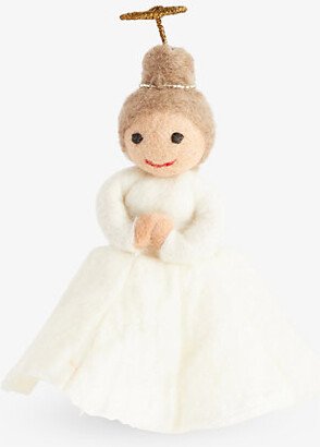 Selfridges Edit White Angel Wool Christmas Topper Decoration 17cm