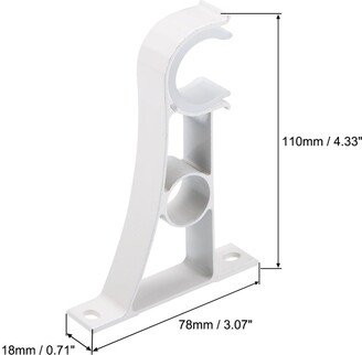 Unique Bargains Curtain Rod Bracket Aluminum Alloy Single for 25mm Rod 110 x 78 x 18mm White - 1 Pack