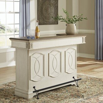 Realyn White/Beige Bar - 62W x 22D x 42H