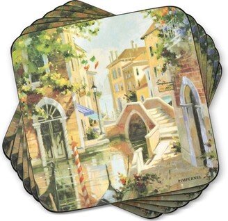 Venetian Scenes Coasters Set of 6 - 4.25 Square