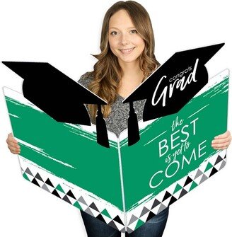 Big Dot of Happiness Green Grad - Best is Yet to Come - Grad Congratulations Giant Greeting Card - Big Shaped Jumborific Card