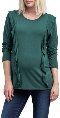 Fiona Ruffle Trim Maternity/Nursing Top