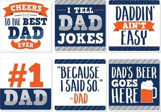 Big Dot of Happiness Happy Father's Day - Funny We Love Dad Party Decorations - Drink Coasters - Set of 6