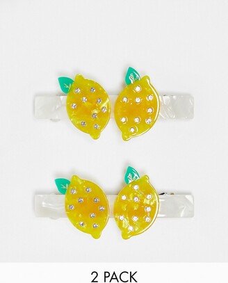 2-pack lemon hair clips