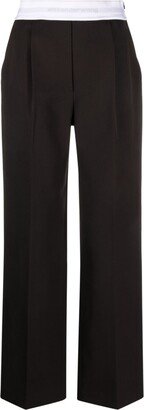 Logo-Waistband Straight-Leg Trousers-AB