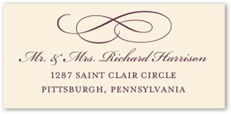 Address Labels: Timeless Calligraphy Address Label, Red, Matte