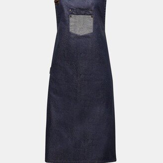 Premier Unisex Adults Division Waxed Look Faux Leather Denim Bib Apron (Indigo Denim) (One Size)