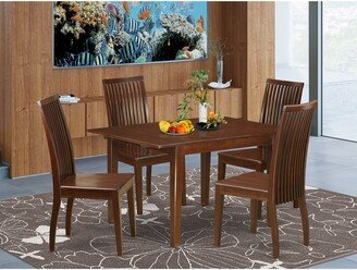 Dining Set Consists of a Rectangle Table with Butterfly Leaf and Kitchen Chairs, Mahogany