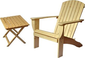 RSI Riverstone Solid Cedar Adirondack Extra Wide Chair with build in bottle opener & matching folding table - Unfinished