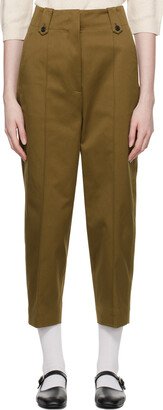 Khaki Cropped Trousers