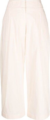 High-Waisted Cropped Trousers-AE