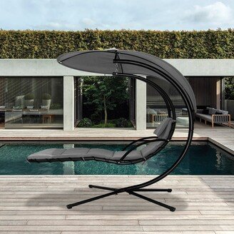 Maypex 73 in. Steel Floating Chaise Lounge with Cushion and Stand-AA