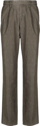 Man On The Boon. Pleated Straight-Leg Trousers