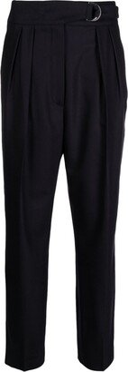 Tapered-Leg Pleat-Detail Trousers-AA