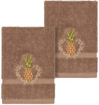 Welcome Embellished Washcloth - Set of 2 - Latte