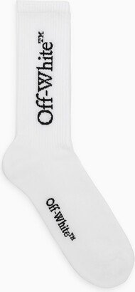 White/black cotton sports socks