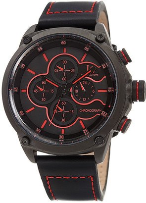 Joshua & Sons Men's Leather Watch-AA