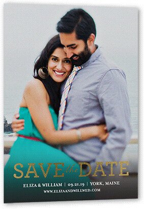 Save The Date Cards: Focused On Forever Love Save The Date, Gold Foil, Beige, 5X7, Signature Smooth Cardstock, Square