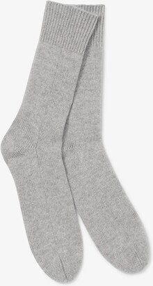 Ribbed Cashmere Socks - Heather Gray