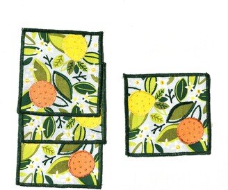 Citrus Print Cocktail Napkins, Set of 4