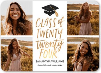 Graduation Announcements: Capped Class Graduation Announcement, White, 5X7, Signature Smooth Cardstock, Rounded