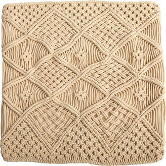 Boho Cross Woven Macrame Decorative Pillow Cover, 18