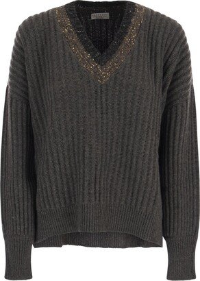 V-Neck Knitted Jumper-CE