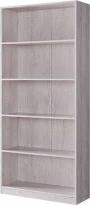 5 Tier Standard Bookcase in White Oak Finish