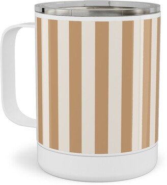 Travel Mugs: Palomino Stripe - Neutral Stainless Steel Mug, 10Oz, Yellow