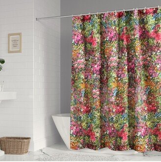 Basel Floral Lined Shower Curtain with Grommets - Levtex Home