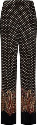 Polka-Dot Detailed Wide-Leg Pants