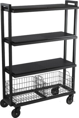 Cart System with wheels 4 Tier Black