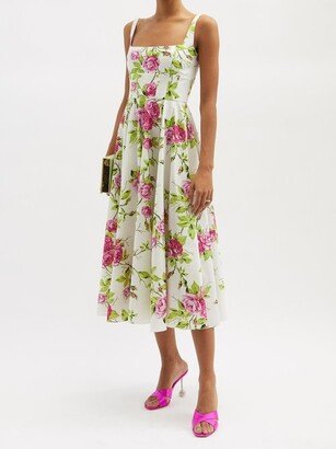 Mona Floral-print Poplin Midi Dress