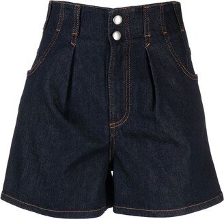 High-Waisted Denim Shorts-BC