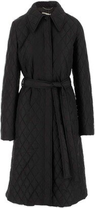 Long-Sleeved Quilted Coat