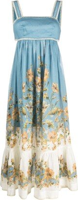 Chintz floral-print ramie-voile dress