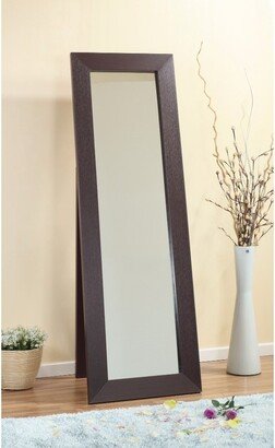 Aesthetic Accent Mirror With Wooden Framing, Dark Brown - Dark Brown