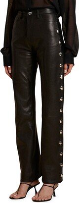 Danielle Studded Leather Pants