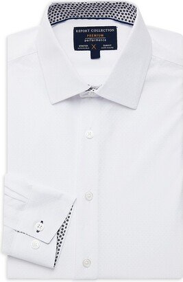 Premium Performance Slim Fit Medallion Jacquard Dress Shirt